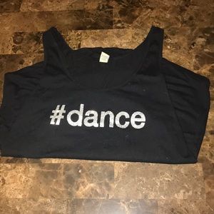 A black dance tank top